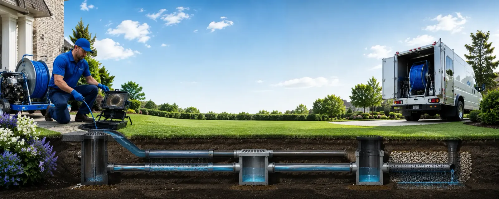 Outdoor drain cleaning information for Happy, TX
